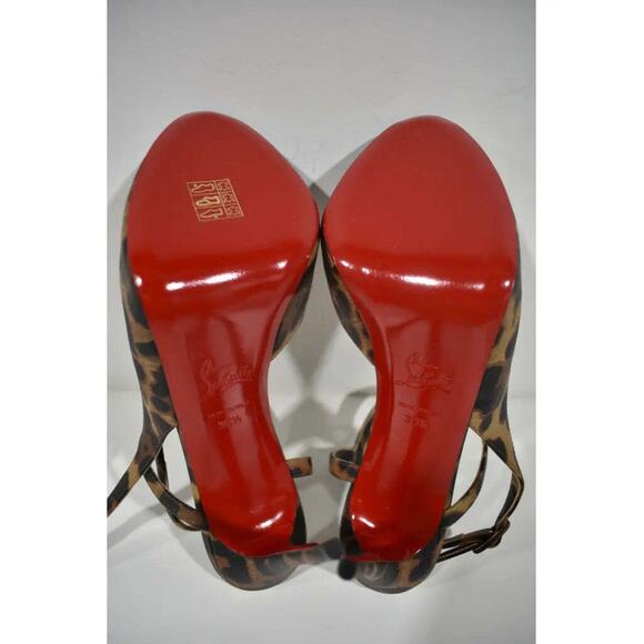Christian Louboutin Jenlove Alta 120 Brown Strap Platform Sandal Heel Pump 39.5 - Picture 12 of 12